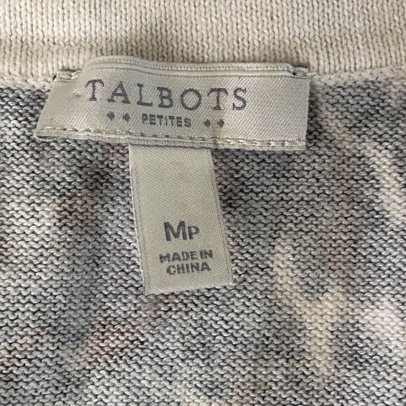 Talbots Petites Medium Womens Long Sleeve Cardigan Sweater Leopard Print - Picture 3 of 8